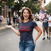 Womens All American T Shirt Funny Cool Patriotic Fourth of July Party Text Graphic Tee for Ladies(Heather Navy)