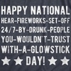 Womens Happy National Fireworks Set Off By Drunk People Day T Shirt Funny 4th of July Tee(Heather Navy)