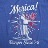 Womens Merica Banging Since 76 T Shirt Funny Fourth of July American Fireworks Tee for Ladies(Heather Royal – Merica)