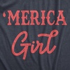 Womens Merica Girl T Shirt Funny Cute Fourth of July Party Patriotic Tee for Ladies(Heather Navy)