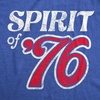Womens Spirit of 76 T Shirt Funny Fourth of July Party Patriotic 1776 Tee for Ladies(Heather Royal – 76)