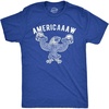 Mens Americaaaw T Shirt Funny 4th of July Merica Bald Eagle Beer Drinking Graphic Party Tee(Heather Royal)
