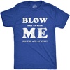 Mens Blow Shit Up with Me T Shirt Funny Fourth of July Fireworks Adult Joke Tee for Guys(Heather Royal – Blow)