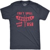Mens Can’t Spell Sausage Without USA T Shirt Funny 4th of July Cookout Kitchen Tee(Heather Navy)