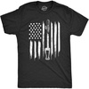 Mens Craft Beer American Flag T Shirt Cool Beer Lover Bar 4th of July USA Graphic Tee(Heather Black)