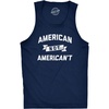 Mens Fitness Tank American Not Americant Tanktop Funny USA Pride 4th of July Shirt(Navy)