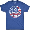 Mens Funny T Shirts American Flag Smile Sarcastic Fourth of July Graphic Novetly Tee for Men
