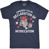 Mens Funny T Shirts Consider This My Declaration of Intoxication Sarcastic Fourth of July Tee for Men