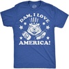 Mens Funny T Shirts Dam I Love America Sarcastic Beaver Graphic Novelty Fourth of July Tee for Men