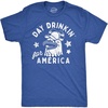 Mens Funny T Shirts Day Drinkin for America Sarcastic Fourth of July Tee for Men(Heather Royal – Day Drinkin for America)