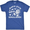 Mens Funny T Shirts Have Fun At Work England Sarcastic Fourth of July Graphic Novelty Tee for Men