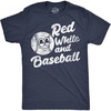 Mens Funny T Shirts Red White and Baseball Sarcastic Fourth of July Graphic Novelty Tee for Men