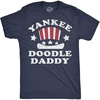 Mens Funny T Shirts Yankee Doodle Daddy Sarcastic Fourth of July Graphic Novelty Tee for Men