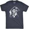 Mens George Washington Middle Finger T Shirt Funny 4th of July Flip The Bird Hilarious Graphic Tee(Heather Navy)