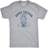 Mens Happy Treason Day T Shirt Funny British Empire Queen England 4th of July USA Tee(Light Heather Grey)