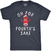 Mens Oh for Fourths Sake T Shirt Funny Fourth of July Fireworks Joke Tee for Guys(Heather Navy – Fourths)