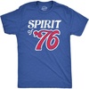 Mens Spirit of 76 T Shirt Funny Fourth of July Party Patriotic 1776 Tee for Guys(Heather Royal – 76)