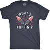 Mens Whats Poppin T Shirt Funny Fourth of July Party Firecrackers Graphic Novelty Tee for Guys(Heather Navy)