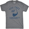 Mens You Free Tonight T Shirt Funny Fourth of July Bald Eagle Date Freedom Joke Tee for Guys(Dark Heather Grey – Free)