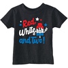 Toddler Funny T Shirt Red White and Two Sarcastic Fourth of July Graphic Novelty Tee for Young Kids