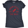 Womens Boom Bitch Get Out The Way T Shirt Funny Sarcastic Fourth of July Firework Rocket Tee for Ladies(Heather Navy)