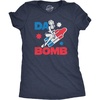 Womens Da Bomb T Shirt Funny Retro Fourth of July Popsicle Tee for Ladies(Heather Navy – Bomb)