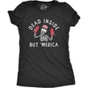 Womens Dead Inside But Merica T Shirt Funny Depressed Fourth of July Party Tee for Ladies(Heather Black – Merica)