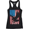 Womens Eagle in Flag Fitness Tank Awesome Fourth of July Graphic Tanktop for Ladies(Black – Eagle in Flag)