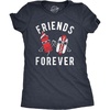 Womens Friends Forever Firecracker Hot Dog T Shirt Funny Fourth of July Party Cookout Fireworks Tee for Ladies(Heather Navy – Friends)