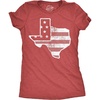 Womens Funny T Shirts American Flag Texas Awesome Fourth of July Tee for Ladies(Heather Red – American Flag Texas)
