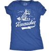Womens Funny T Shirts Firecracker Sarcastic Fourth of July Graphic Tee for Ladies(Heather Royal – Firecracker)