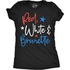 Womens Funny T Shirts Red White and Brunette Sarcastic Fourth of July Tee for Ladies