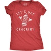 Womens Lets Get Crackin T Shirt Funny Fourth of July Firecracker Tee for Ladies(Heather Red – Crackin)