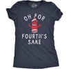 Womens Oh for Fourths Sake T Shirt Funny Fourth of July Fireworks Joke Tee for Ladies(Heather Navy – Fourths)
