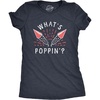 Womens Whats Poppin T Shirt Funny Fourth of July Party Firecrackers Graphic Novelty Tee for Ladies(Heather Navy)