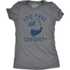 Womens You Free Tonight T Shirt Funny Fourth of July Bald Eagle Date Freedom Joke Tee for Ladies(Dark Heather Grey – Free)