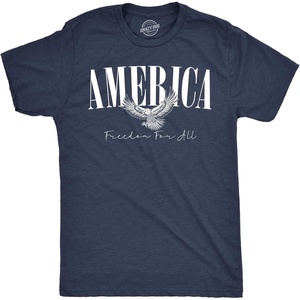 Mens Funny T Shirts America Freedom for All Awesome Fourth of July Tee for Men