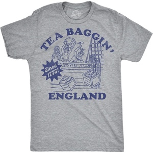 Mens Funny T Shirts Tea Baggin England Sarcastic Fourth of July Graphic Novelty Tee for Men