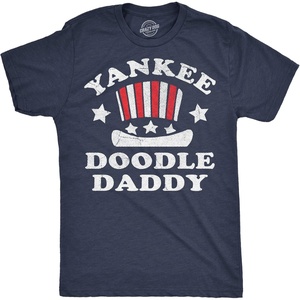 Mens Funny T Shirts Yankee Doodle Daddy Sarcastic Fourth of July Graphic Novelty Tee for Men