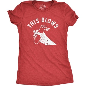 Womens This Blows T Shirt Funny Fourth of July Dangerous Fireworks Joke Tee for Ladies(Heather Red – Blows)