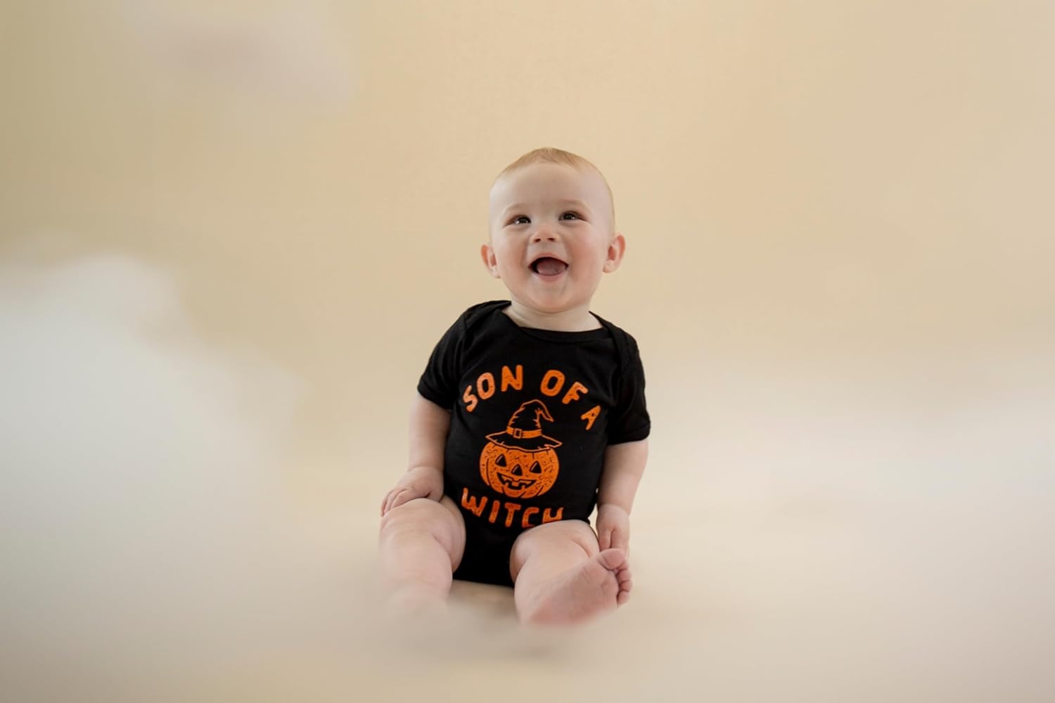 image:imageCrazy Dog TShirts Son Of A Witch Baby Bodysuit Funny Halloween Jackolantern Infant Jumper