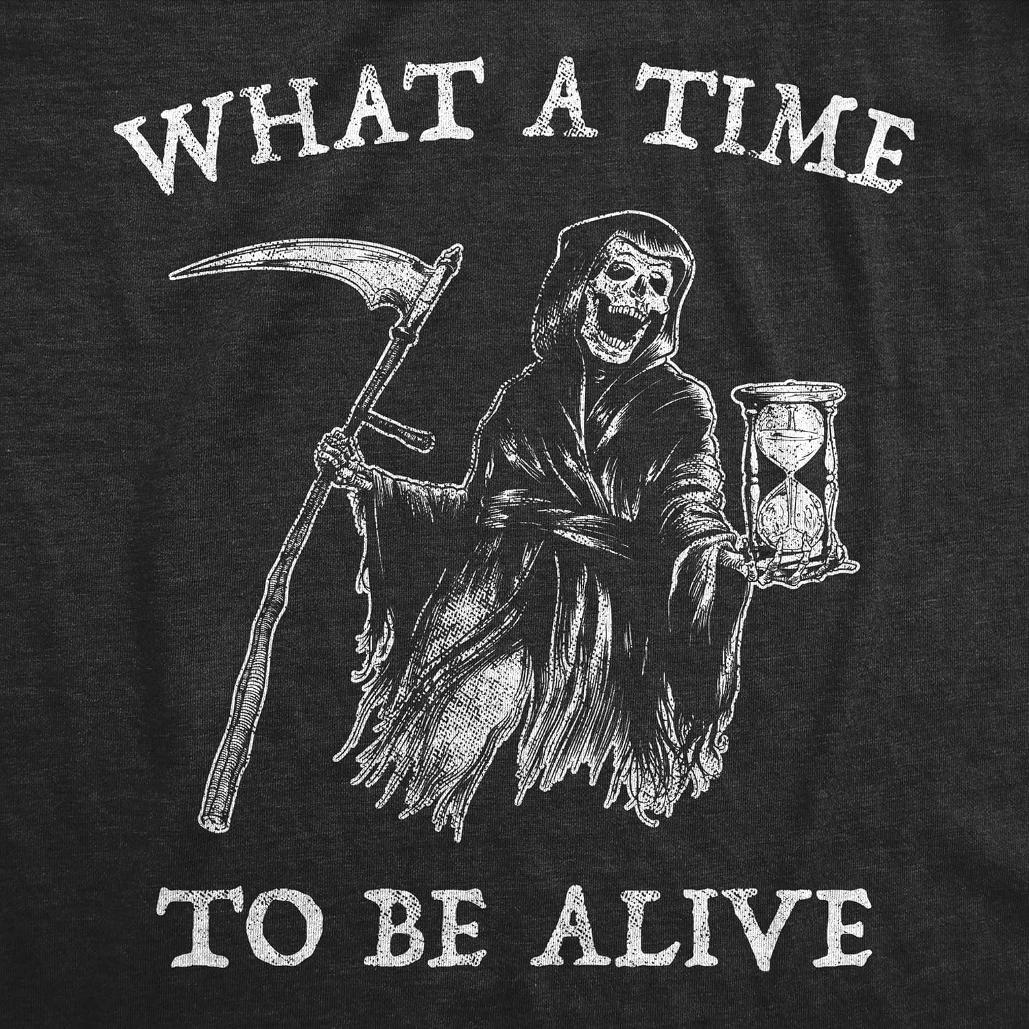 image:imageMens What A Time to Be Alive T Shirt Funny Halloween Grim Reaper Graphic Tee Funny T Shirts Halloween Apparel for Men Novelty Tees for Guys Black XXL