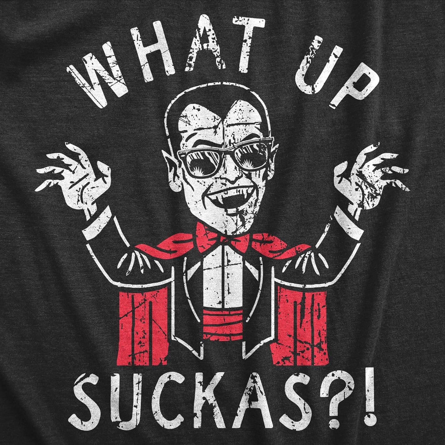 image:imageMens What Up Suckas T Shirt Funny Spooky Halloween Party Vampire Tee for Guys Funny T Shirts Halloween Apparel for Men Novelty Tees for Guys Black S