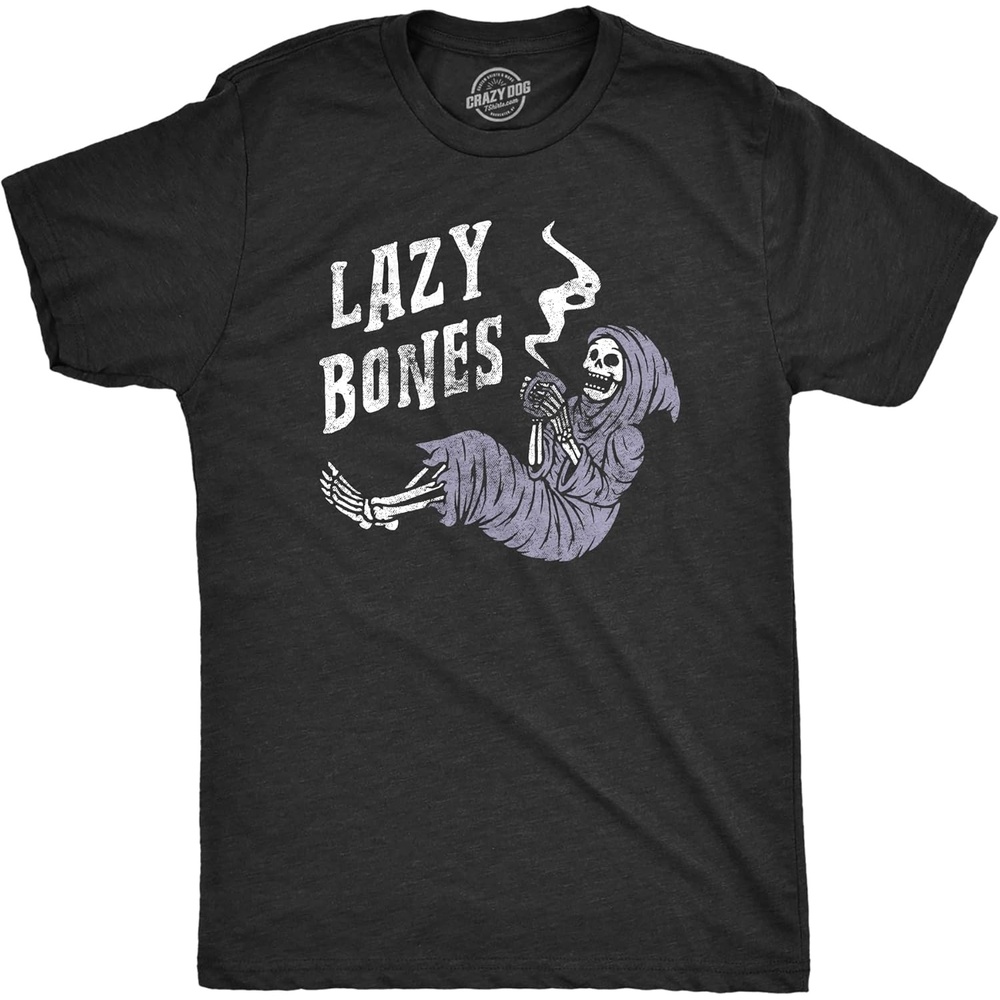 image:imageMens Lazy Bones T Shirt Funny Relaxing Spooky Halloween Skeleton Tee for Guys Funny T Shirts Halloween Apparel for Men Cool Sarcastic Short Sleeve Novelty Black 4XL