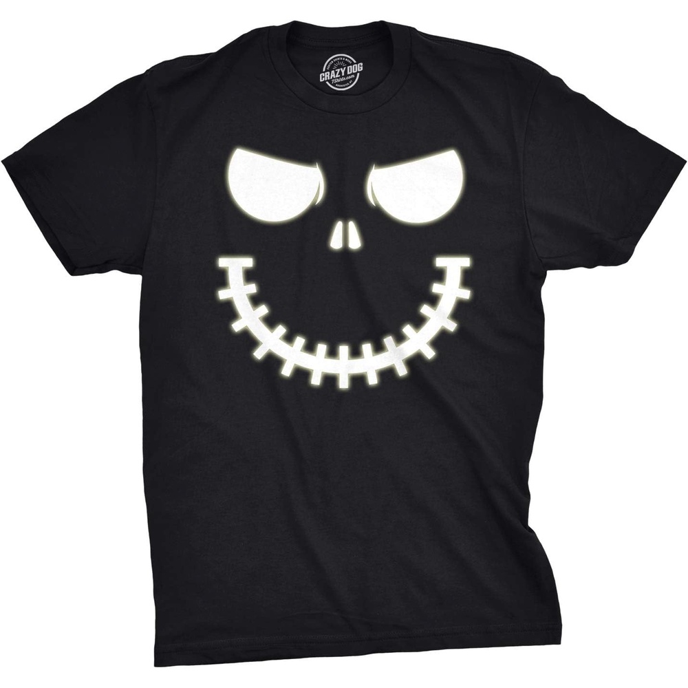 image:imageMens Skeleton Zipper Pumpkin Face T Shirt Glow in The Dark Halloween Tee Funny T Shirts Halloween Apparel for Men Novelty Tees for Guys Black 4XL