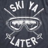 Mens Ski Ya Later T Shirt Funny Sarcastic Skiing Goggles Poles Mountain Graphic Tee for Guys(Heather Navy – Ski)