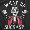 Mens What Up Suckas T Shirt Funny Spooky Halloween Party Vampire Tee for Guys Funny T Shirts Halloween Apparel for Men Novelty Tees for Guys Black – 4XL