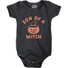 Crazy Dog T-Shirts Son Of A Witch Baby Bodysuit Funny Halloween Jack-o-lantern Infant Jumper