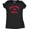Womens See You in Hell T Shirt Funny Spooky Halloween Lovers Sinners Tee for Ladies(Heather Black – Hell)