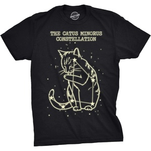 The Catus Minorus Constellation Glow in The Dark T Shirt Funny Cats Tee Funny T Shirts Halloween Apparel for Men Cool Science Short Sleeve Novelty Tees for Black – 4XL